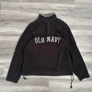 Old Navy Black and Gray Men's Zip Up Sweater